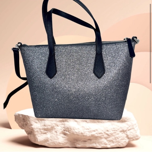 Kate Spade glitter/sparkly navy mini crossbody, EUC - Picture 2 of 6